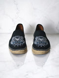 Pre-Owned Kenzo Paris Tiger Espadrilles – Bordado Original Black Iconic Embroidered Logo