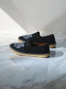 Pre-Owned Kenzo Paris Tiger Espadrilles – Bordado Original Black Iconic Embroidered Logo