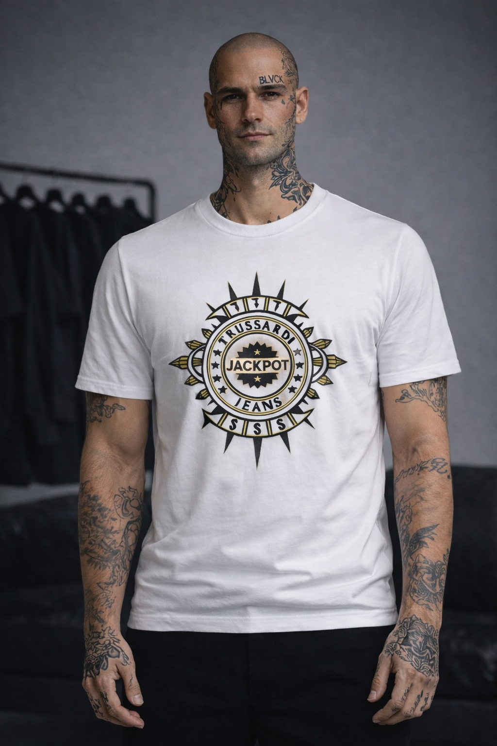 Trussardi Jeans White Graphic T-Shirt