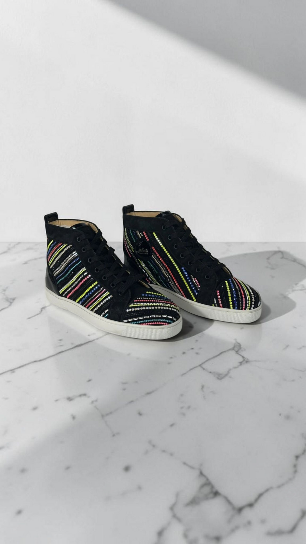 Christian Louboutin Louis High Trainers Strass Multicolor