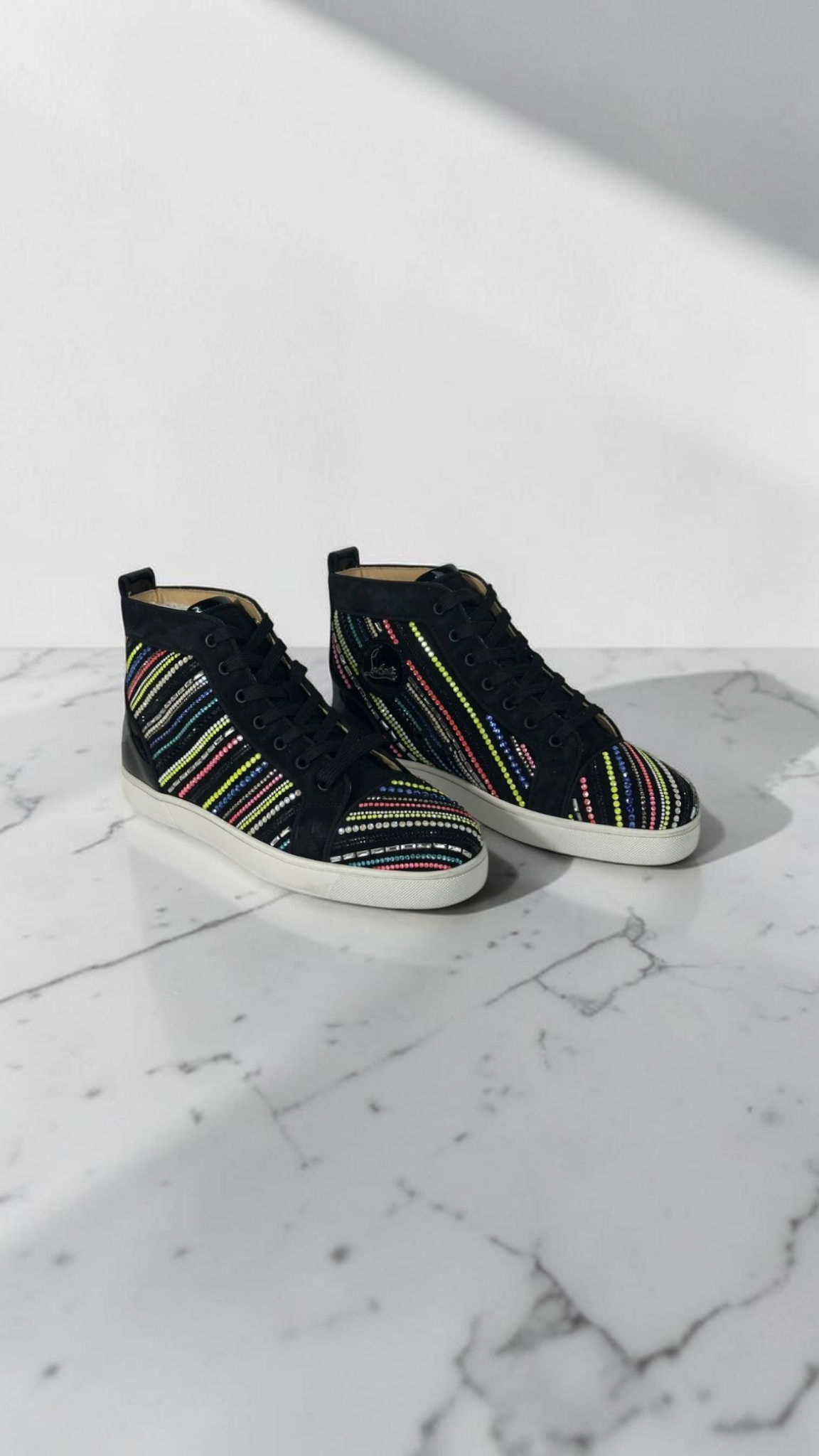 Christian Louboutin Louis High Trainers Strass Multicolor