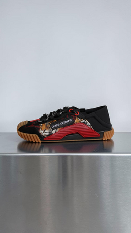 DOLCE & GABBANA NS1 TIGER SNEAKERS BLACK / RED