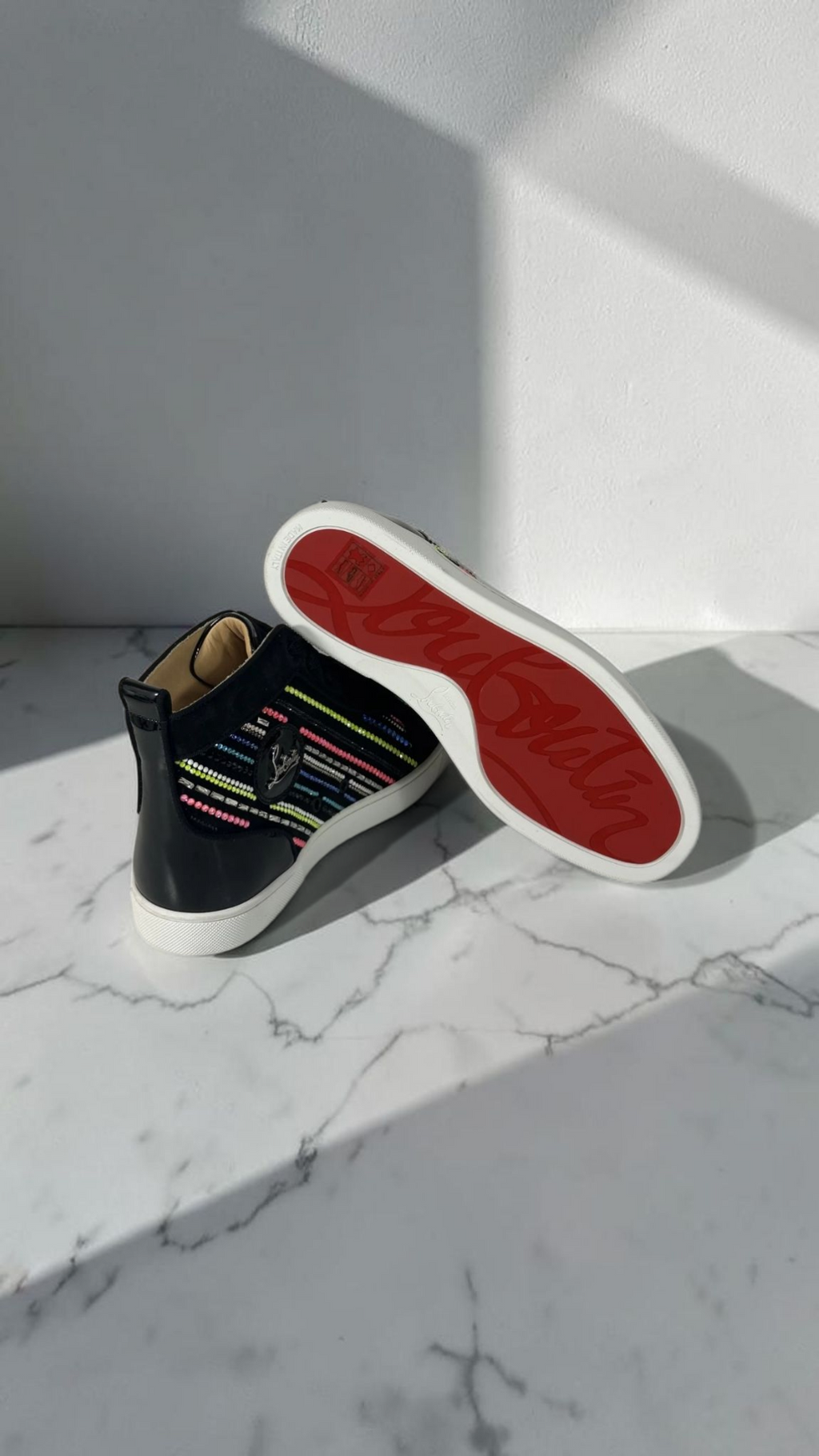 Christian Louboutin Louis High Trainers Strass Multicolor