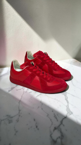Maison Margiela Leather Sneakers Red