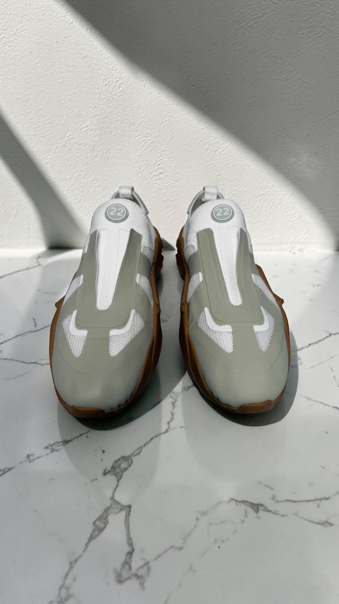 Maison Margiela 22 Replica Cloth Sneakers – White / Sage / Brown