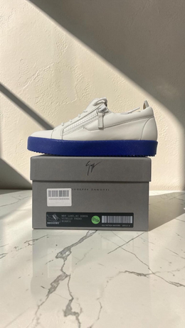 GIUSEPPE ZANOTTI NICKI LEATHER SNEAKERS WHITE / BLUE