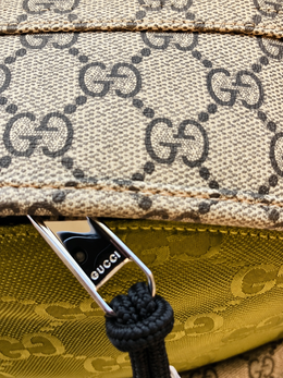 GUCCI MATCH GG MEDIUM BACKPACK GREEN / BEIGE