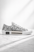 Dior Homme B23 Low-Top CD Diamond Canvas Sneakers in Grey/White