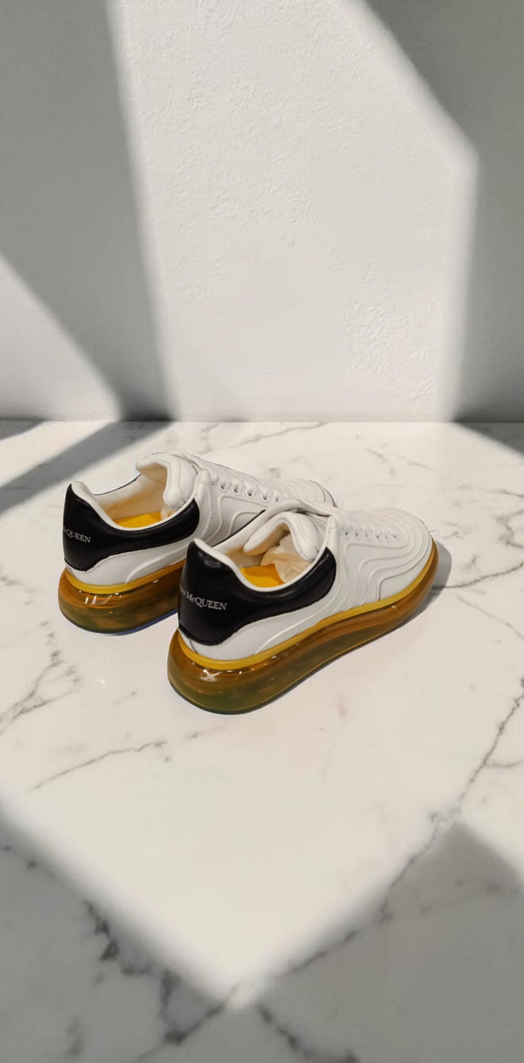 Alexander McQueen Oversized Sneakers White Amber Sole