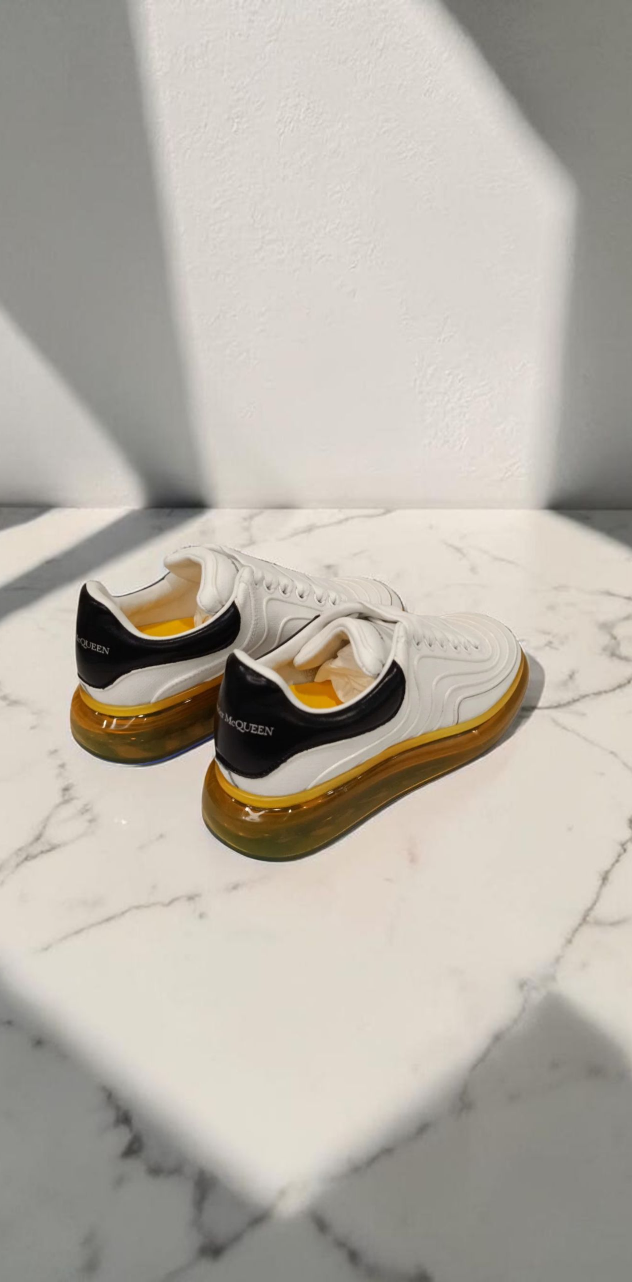 Alexander McQueen Oversized Sneakers White Amber Sole