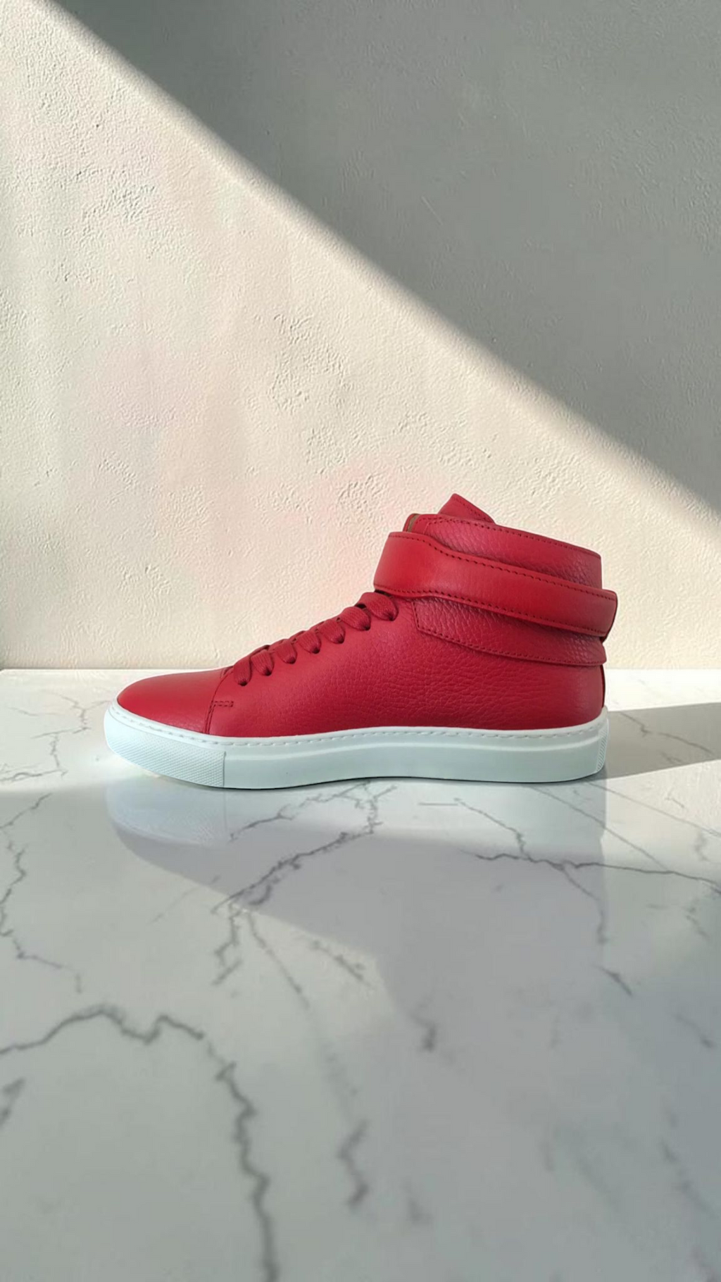 Buscemi 100MM Tassel High-Top Leather Sneakers Red
