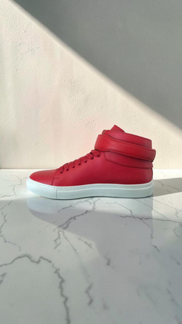 Buscemi 100MM Tassel High-Top Leather Sneakers Red