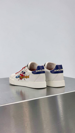 DOLCE & GABBANA PORTOFINO DG LOVES LONDON SNEAKERS WHITE / RED / BLUE