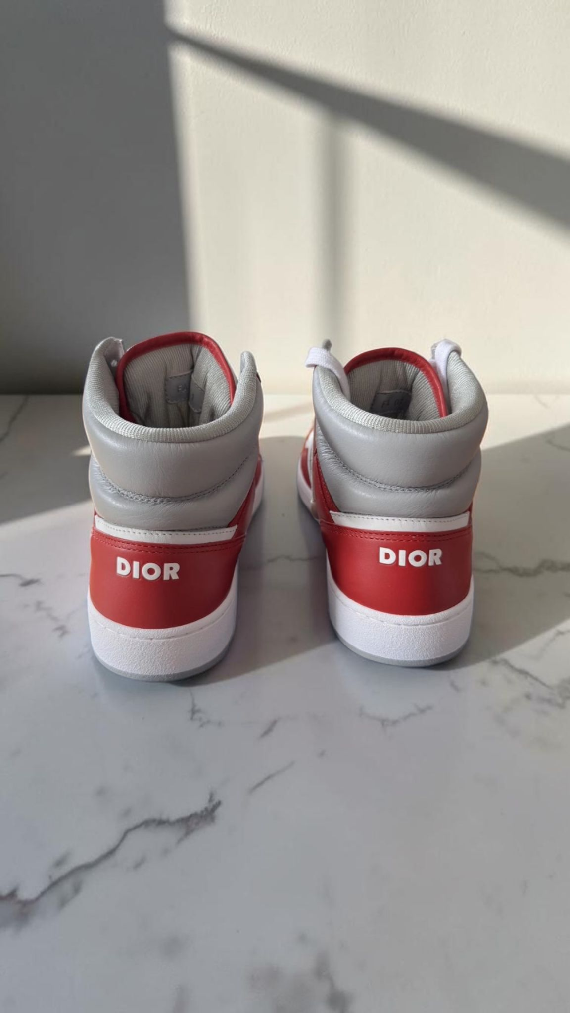 Dior B27 High-Top Sneakers Red White Oblique Monogram