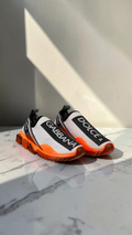 DOLCE & GABBANA SORRENTO LOGO SLIP-ON SNEAKERS WHITE / BLACK / ORANGE