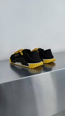 DOLCE & GABBANA NS1 LOW-TOP SNEAKERS BLACK / YELLOW