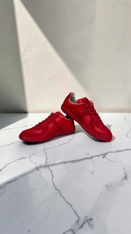 Maison Margiela Leather Sneakers Red