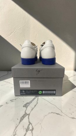GIUSEPPE ZANOTTI NICKI LEATHER SNEAKERS WHITE / BLUE