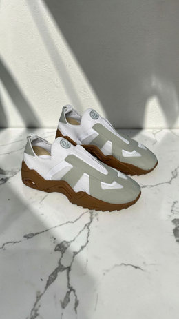 Maison Margiela 22 Replica Cloth Sneakers – White / Sage / Brown
