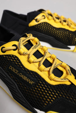 DOLCE & GABBANA NS1 LOW-TOP SNEAKERS BLACK / YELLOW