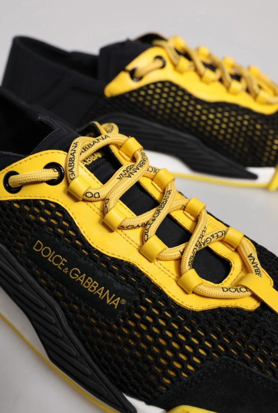 DOLCE & GABBANA NS1 LOW-TOP SNEAKERS BLACK / YELLOW