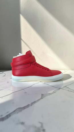Buscemi 100MM Tassel High-Top Leather Sneakers Red