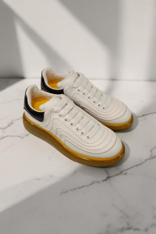 Alexander McQueen Oversized Sneakers White Amber Sole