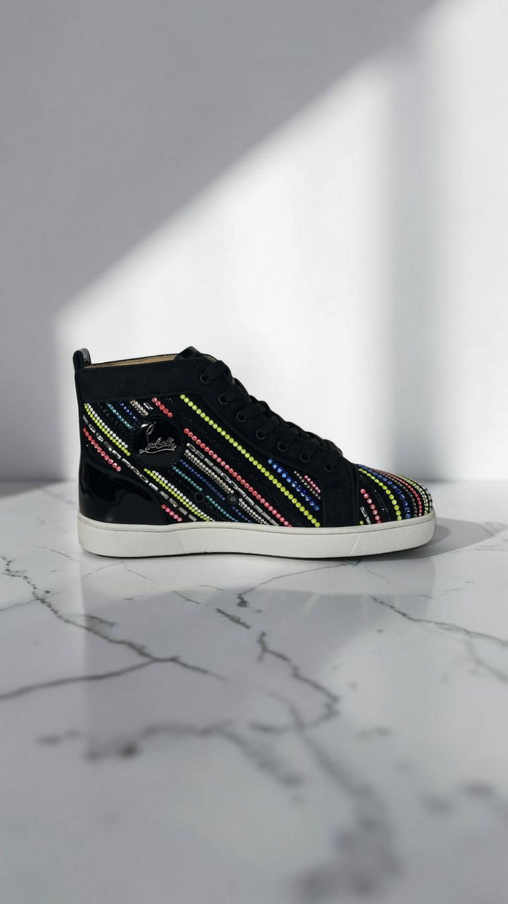 Christian Louboutin Louis High Trainers Strass Multicolor