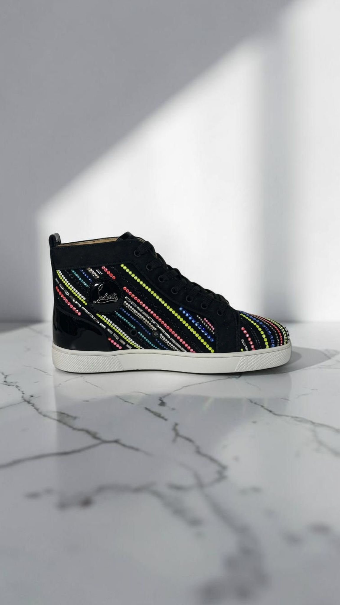 Christian Louboutin Louis High Trainers Strass Multicolor
