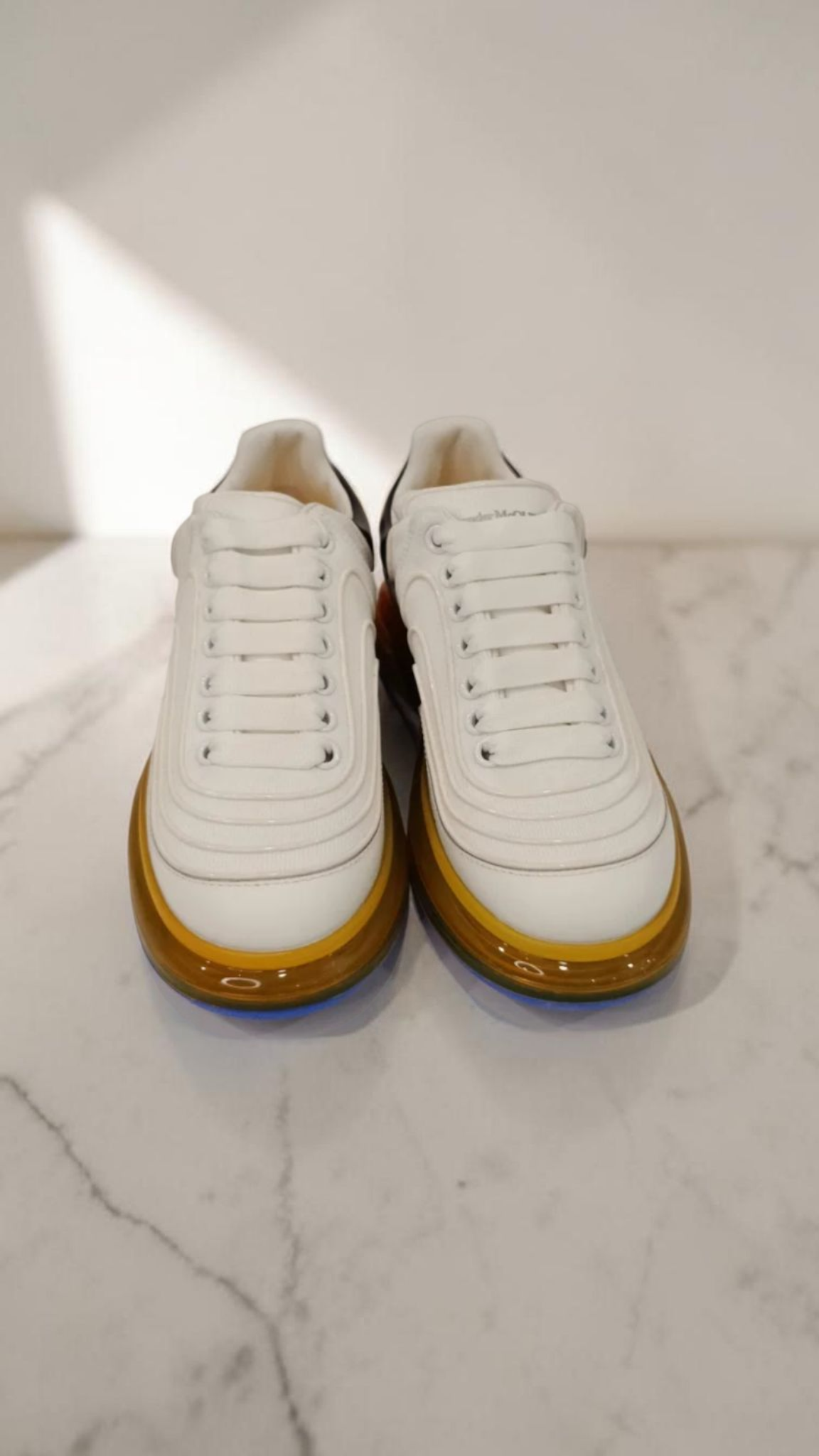 Alexander McQueen Oversized Sneakers White Amber Sole