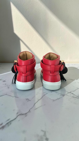 Buscemi 100MM Tassel High-Top Leather Sneakers Red