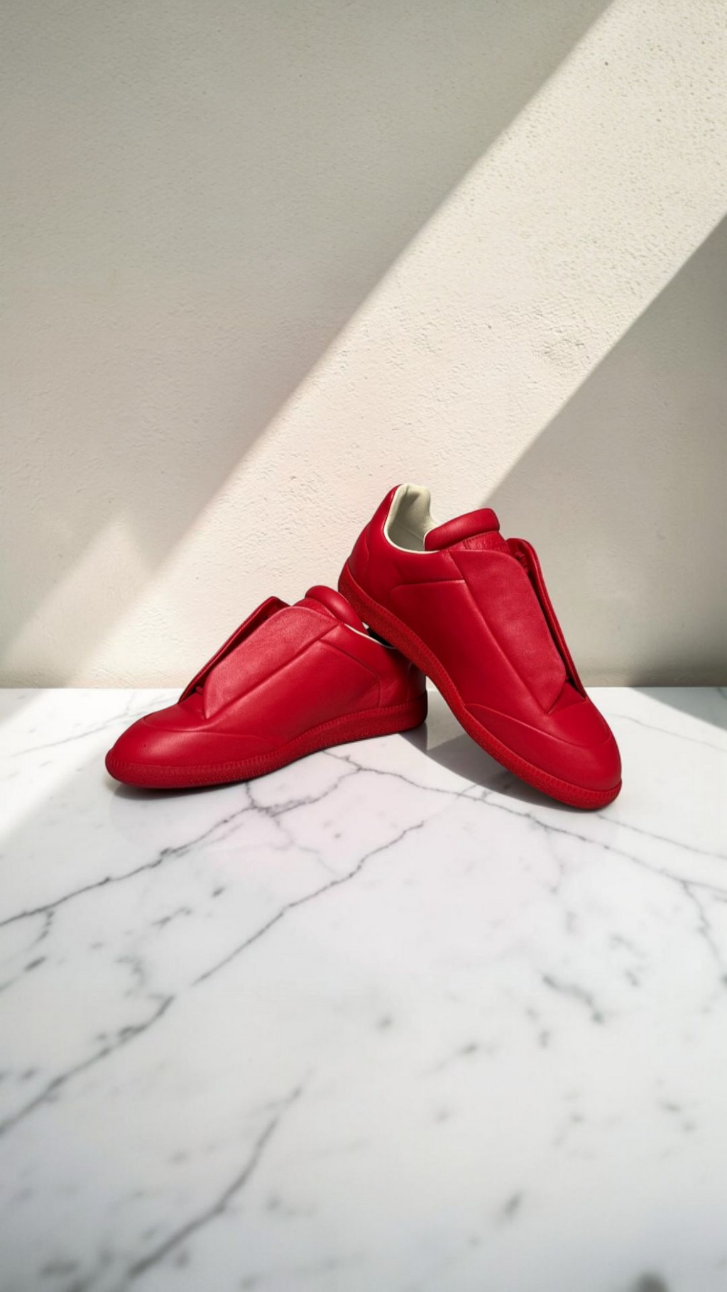 Maison Margiela Future Low Leather Sneakers Red