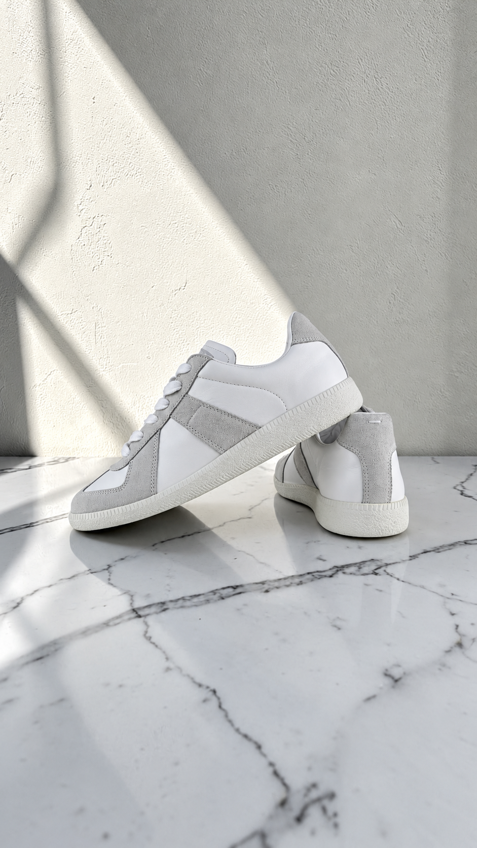 MAISON MARGIELA REPLICA LOW-TOP SNEAKERS – WHITE / LIGHT GREY