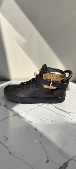 BUSCEMI 100MM HAMMER HIGH-TOP SNEAKERS BLACK / GOLD